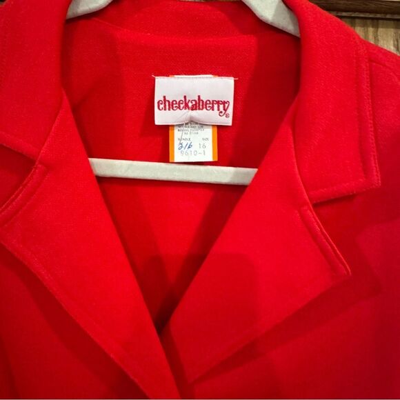 Vintage Cheekaberry Red Belted Wool-Blend Dress | Size 16 Vintage ~Modern 12/14 - Picture 4 of 14